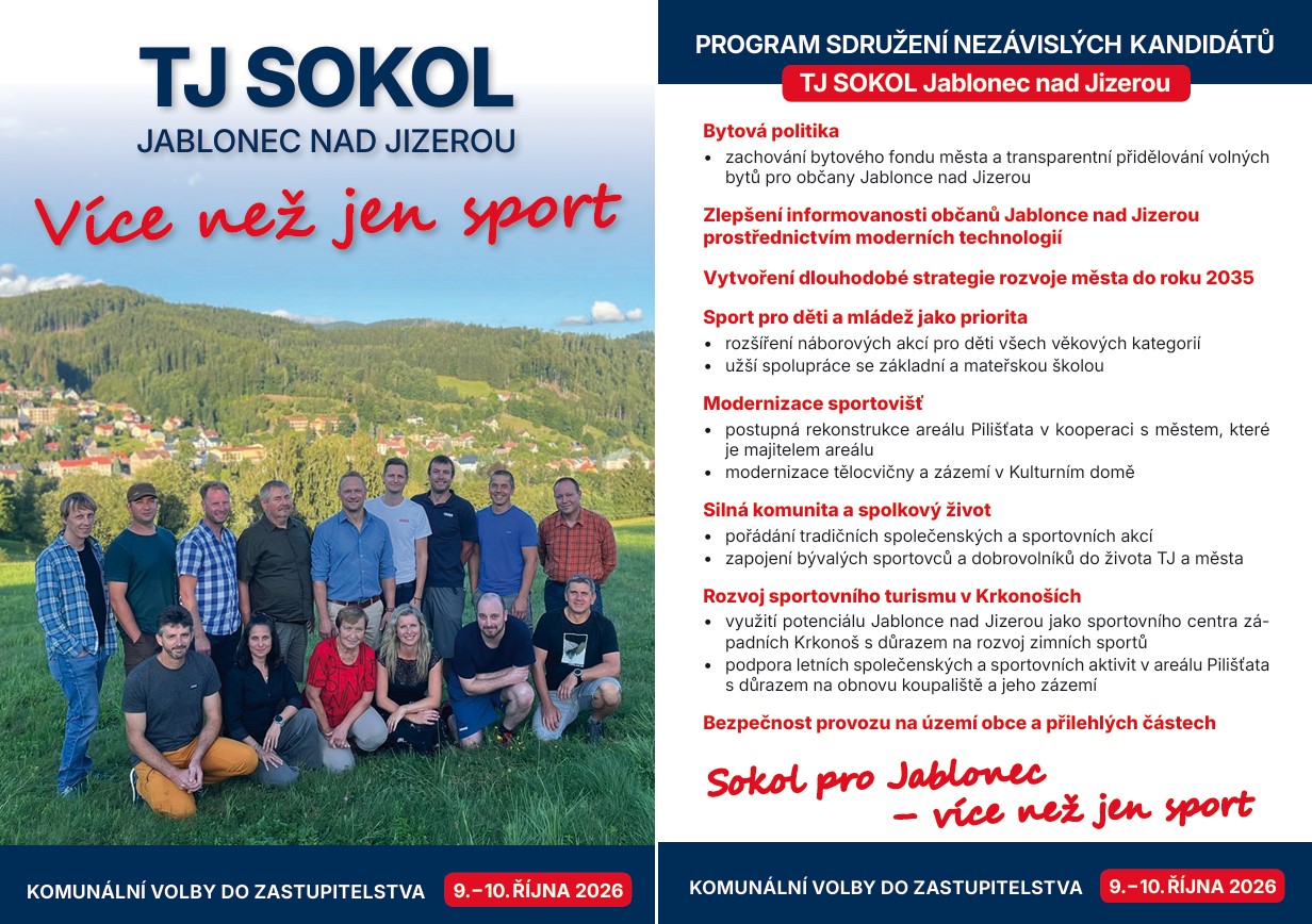 PROGRAM SDRUŽENÍ NEZÁVISLÝCH KANDIDÁTŮ TJ SOKOL Jablonec nad Jizerou